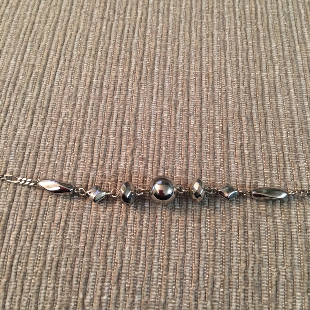 Silver Bead & Chain Necklace